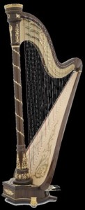 Photographie d'une harpe